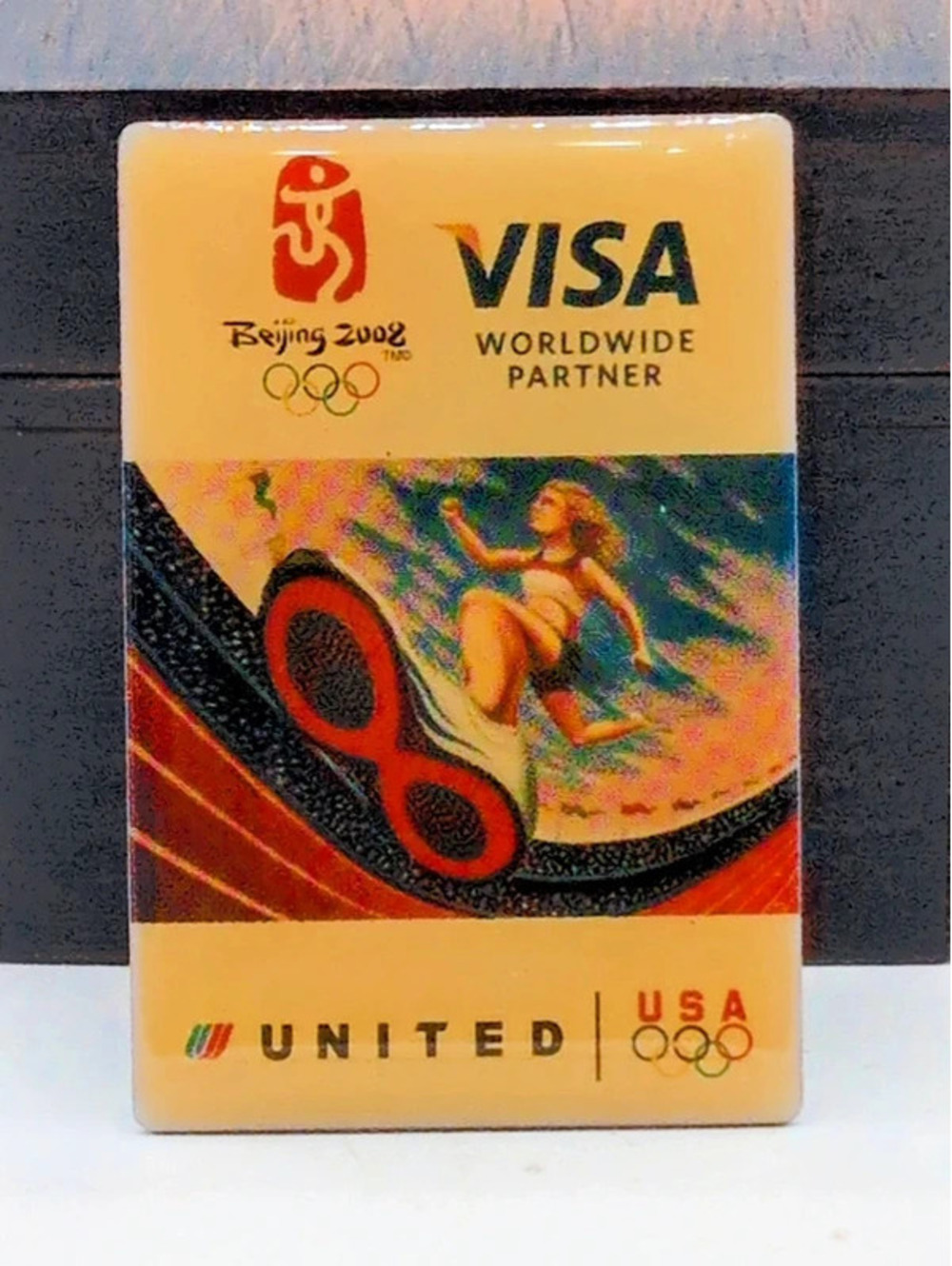 2008 Beijing Olympics Pin Visa United Airlines Team USA Aminco